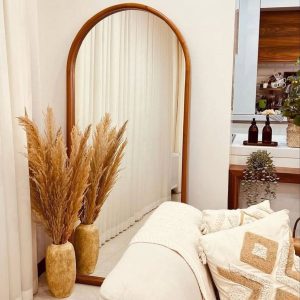 آینه قدی چوبی گنبدی ساده