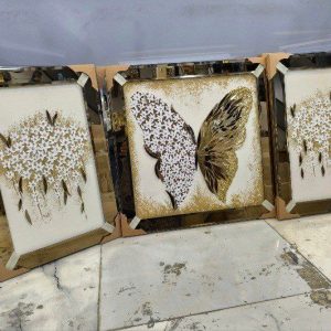 تابلو پروانه آینه کاری۳ تیکه
